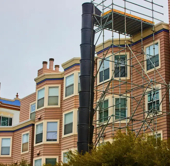 Residential scaffolding setup on multi-story home in Berkeley for exterior repairs and maintenance work